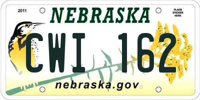 NE license plate CWI162