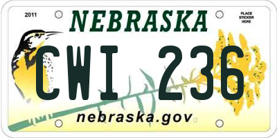 NE license plate CWI236