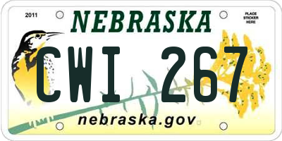 NE license plate CWI267