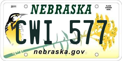 NE license plate CWI577