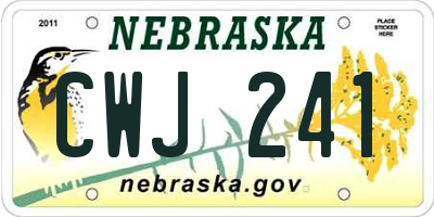 NE license plate CWJ241