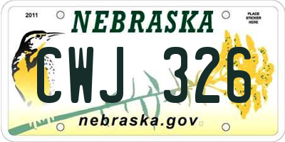 NE license plate CWJ326