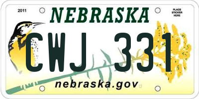 NE license plate CWJ331