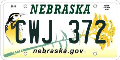 NE license plate CWJ372