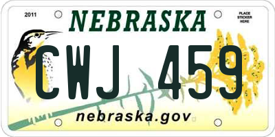 NE license plate CWJ459