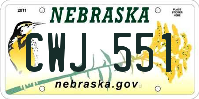 NE license plate CWJ551