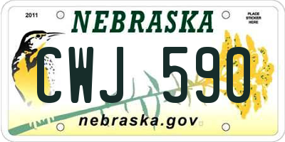 NE license plate CWJ590