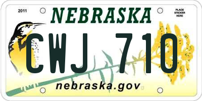 NE license plate CWJ710