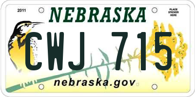 NE license plate CWJ715