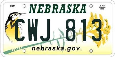 NE license plate CWJ813