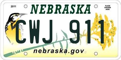NE license plate CWJ911
