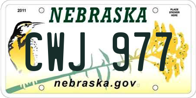 NE license plate CWJ977