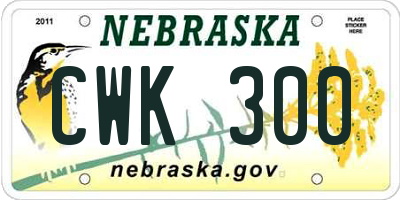NE license plate CWK300