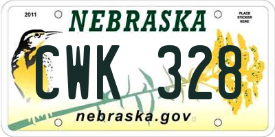 NE license plate CWK328