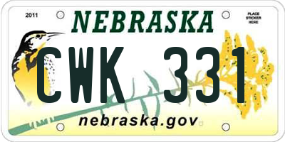 NE license plate CWK331