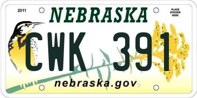 NE license plate CWK391