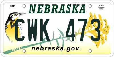 NE license plate CWK473