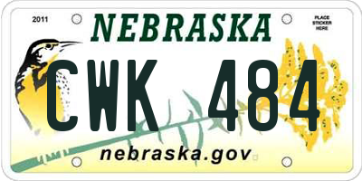 NE license plate CWK484