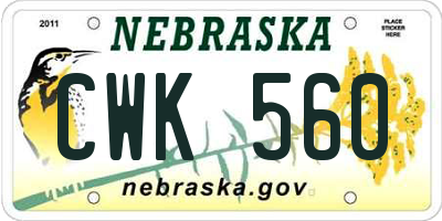 NE license plate CWK560