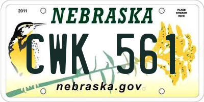 NE license plate CWK561