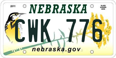 NE license plate CWK776