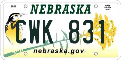 NE license plate CWK831