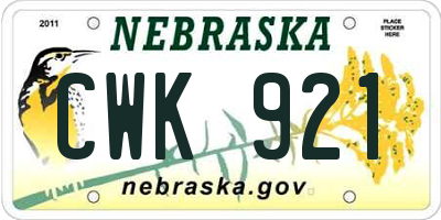 NE license plate CWK921