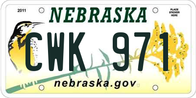 NE license plate CWK971