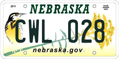 NE license plate CWL028