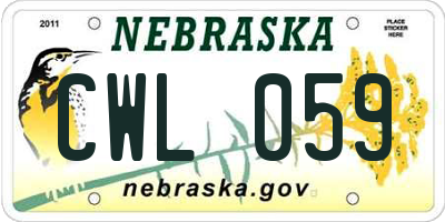 NE license plate CWL059