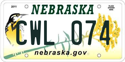 NE license plate CWL074