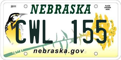 NE license plate CWL155
