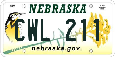 NE license plate CWL211