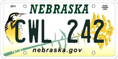 NE license plate CWL242