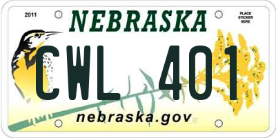 NE license plate CWL401