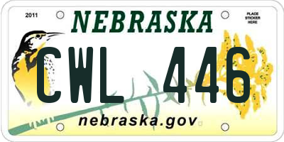 NE license plate CWL446