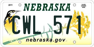 NE license plate CWL571