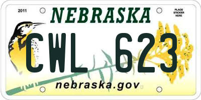 NE license plate CWL623