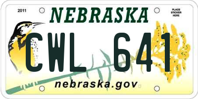 NE license plate CWL641