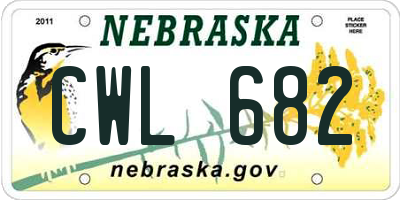 NE license plate CWL682