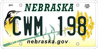 NE license plate CWM198