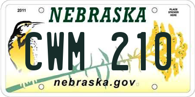 NE license plate CWM210