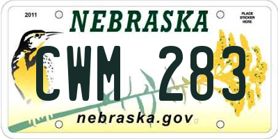 NE license plate CWM283
