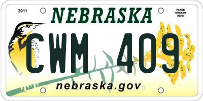 NE license plate CWM409