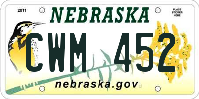 NE license plate CWM452