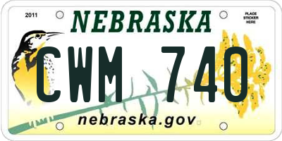 NE license plate CWM740