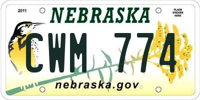 NE license plate CWM774