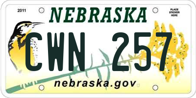 NE license plate CWN257