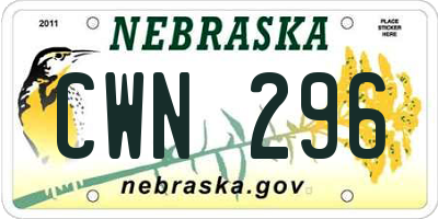 NE license plate CWN296