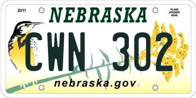 NE license plate CWN302